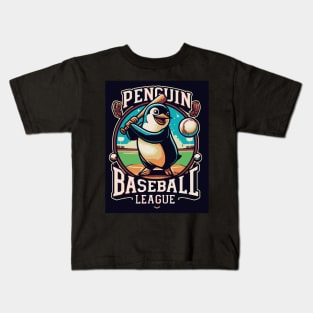 Penguin Baseball Tribute - Penguin Baseball League Kids T-Shirt